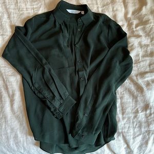 Green silk & Other Stories shirt